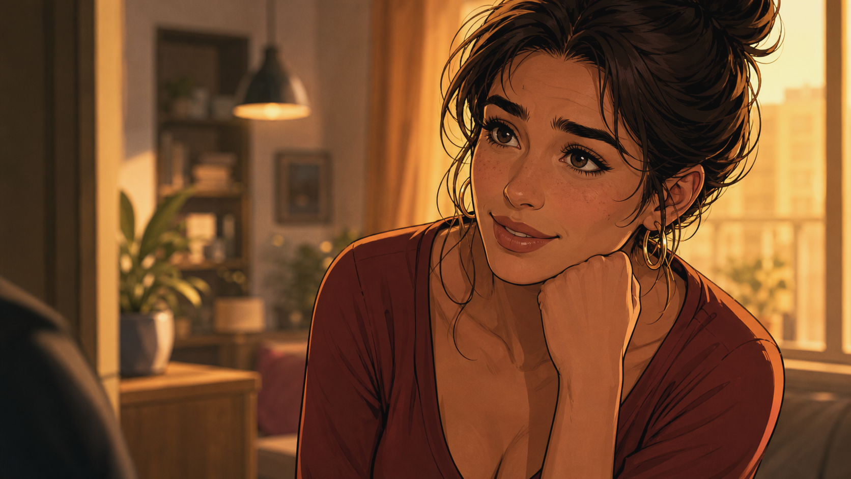 Illustrated story scene